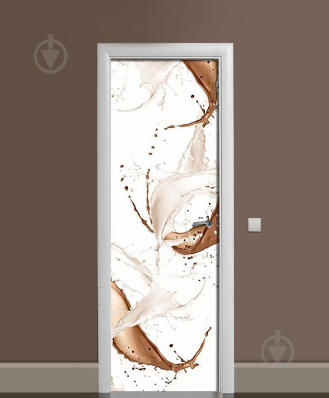 Наклейка на двері Zatarga «Молоко та какао» 650х2000 мм вінілова 3Д наклейка декор самоклеюча Наклейка на двері Zatarga «Молоко та какао» 650х2000 мм вінілова 3Д наклейка декор самоклеюча