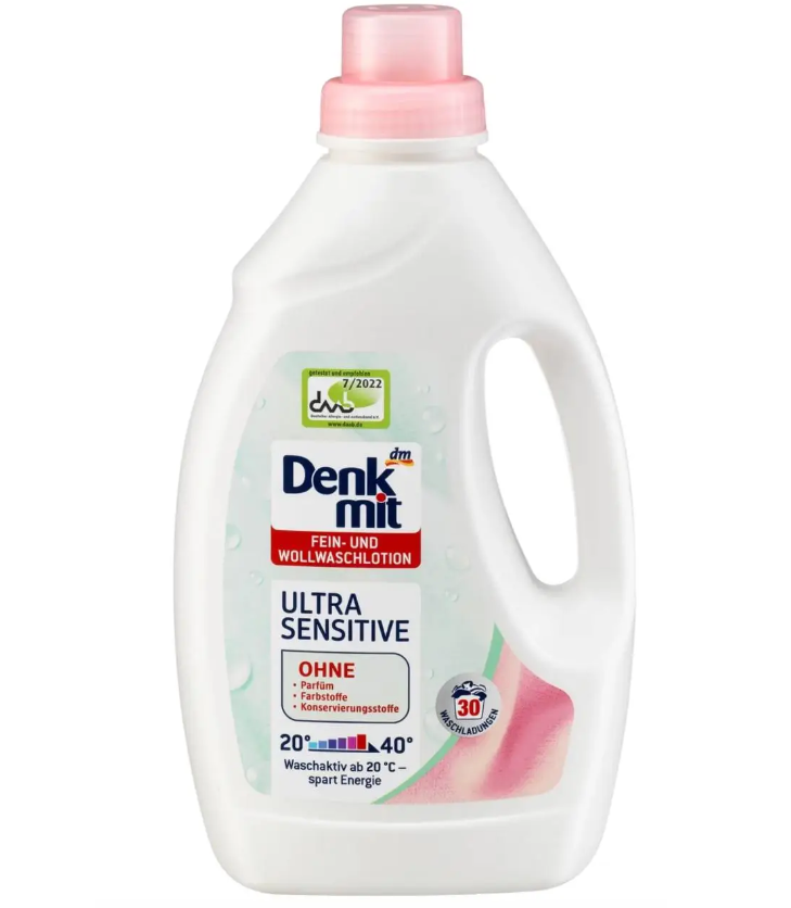 Гель для стирки Denkmit Ultra Sensitive Гипоаллергенный 30 стирок 1,5 л (1797252267)
