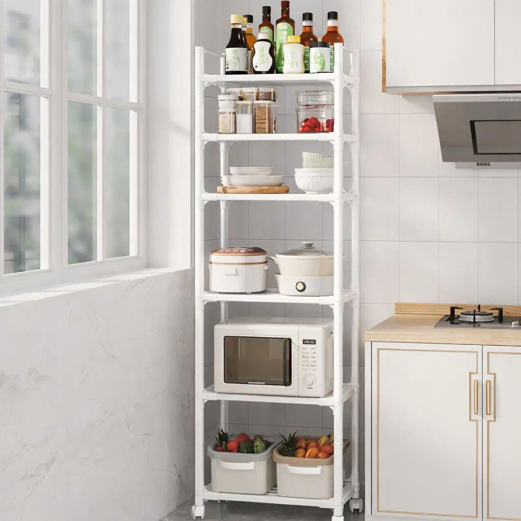 Этажерка многоуровневая TVT-02 6 ярусов металлическая 170х42х32 см Белый (opt-105733) Этажерка многоуровневая TVT-02 6 ярусов металлическая 170х42х32 см Белый (opt-105733)