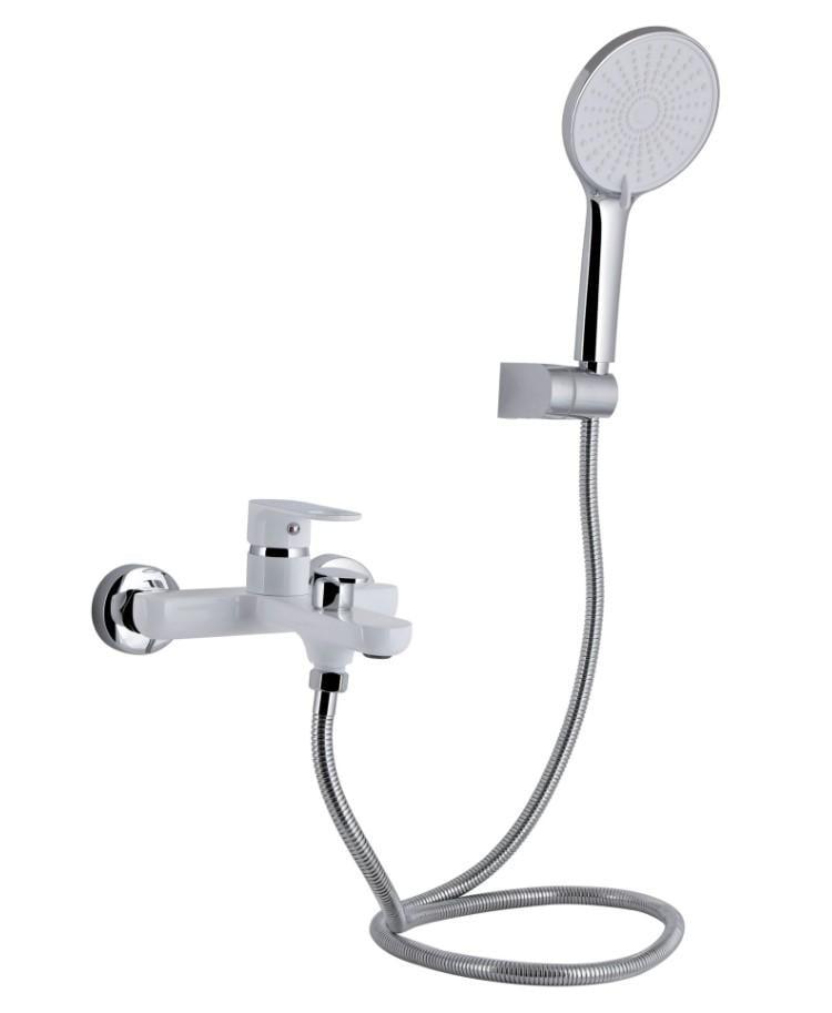 Смеситель для ванной Qtap Jay k35 с душевым гарнитуром Chrome/White (QTJAY259CRW45553)