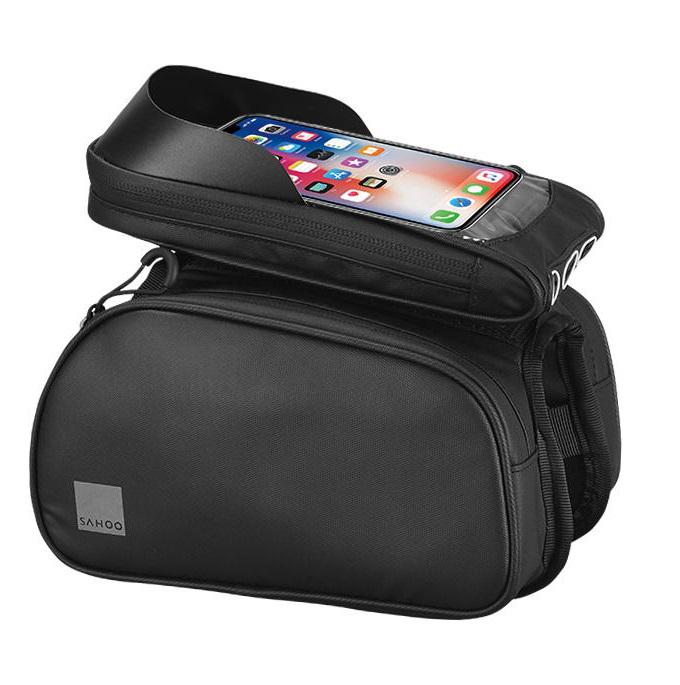 Велосумка на раму під смартфон Sahoo Essentials 122056 1,5 л Black (6920636792893)