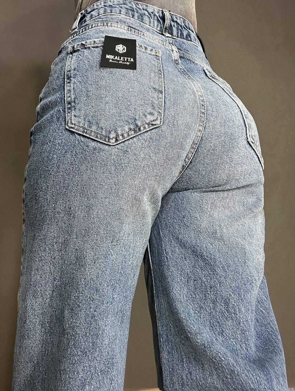 Джинси жіночі Mikaletta 13475 WIDE LEG jeans палаццо широкі від стегна висока посадка р. 29 Світло-синій (3872) - фото 9