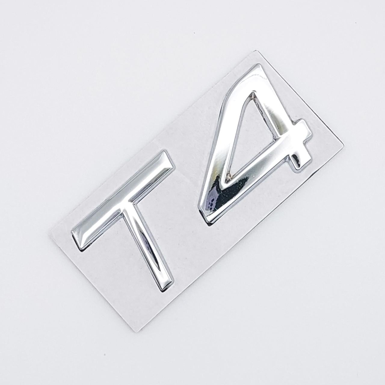 Эмблема надпись T4 Volvo металл 6,4х2,7 см Хром глянцевый (1732343752)