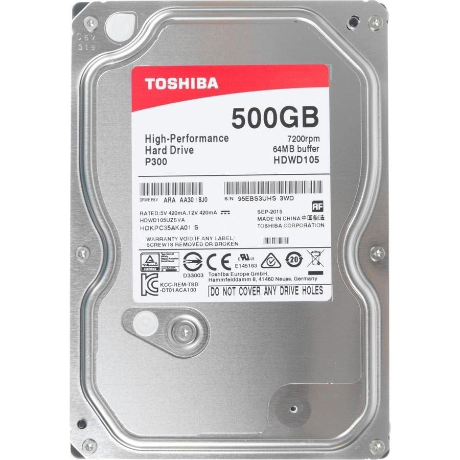 Жесткий диск TOSHIBA P300 HDD 3,5" SATA 500GB 7200rpm/64MB (HDWD105UZSVA)