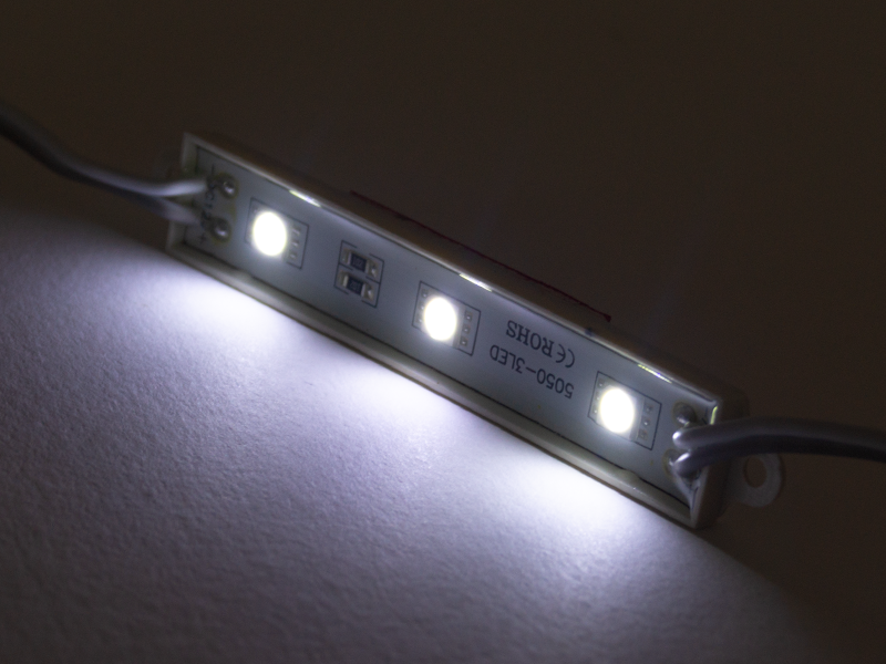 Светодиодный модуль SMD5050 3 LED 24В 0.72Вт IP65 6500К холодный белый (2688) - фото 5