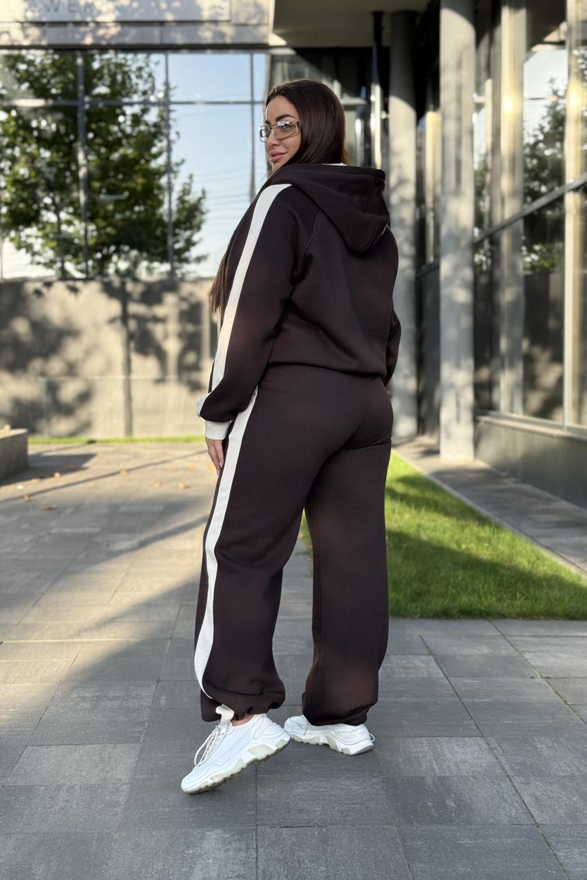 Костюм М207.4 на замке с капюшоном с начесом L Коричневый (1016-1-62) - фото 2 Костюм М207.4 на замке с капюшоном с начесом L Коричневый (1016-1-62) - фото 2