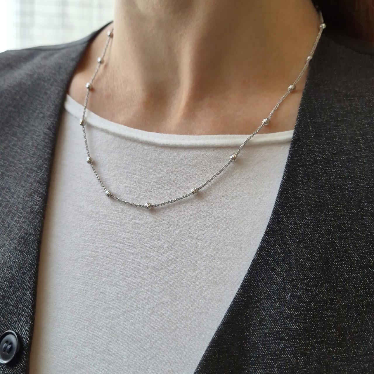 Ланцюжок круглий з кульками срібло 925 проби родоване 5,09 г 50 см (atom/strd02) - фото 8 Ланцюжок круглий з кульками срібло 925 проби родоване 5,09 г 50 см (atom/strd02) - фото 8