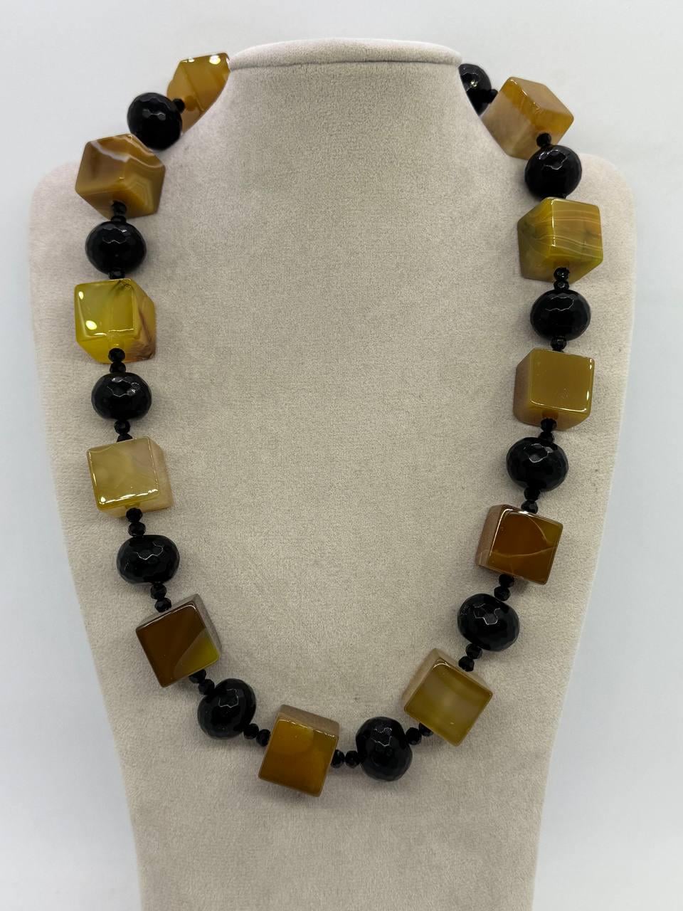 Бусы из агата 15x15 мм 45 см Комбинированный (13009)