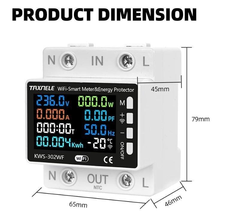Измеритель 8в1 63A LCD KWS-302 - фото 8