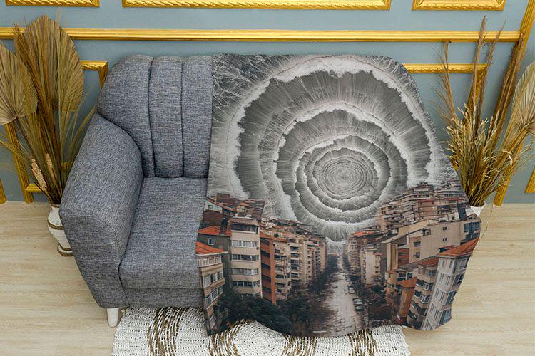 Плед 3D Spiral wave City плюш двошаровий 135х150 см (114308-2)