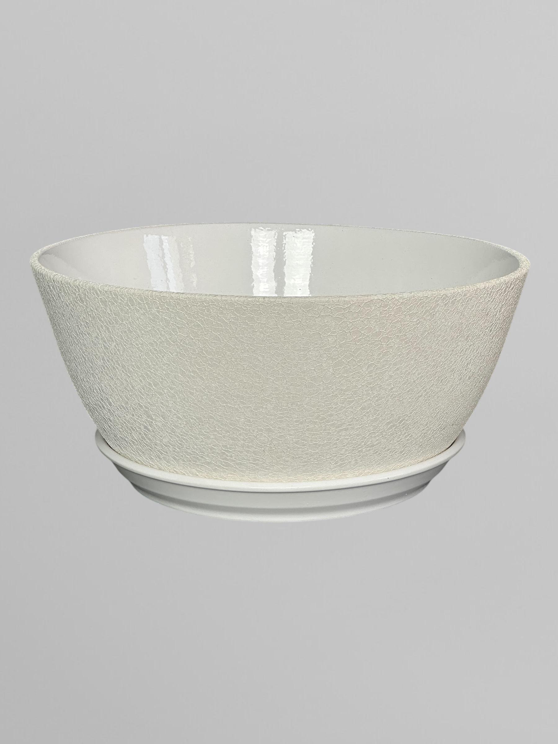 Горщик для квітів керамічний Бонсайниця шовк 5,5 л Білий (Г03005) - фото 1