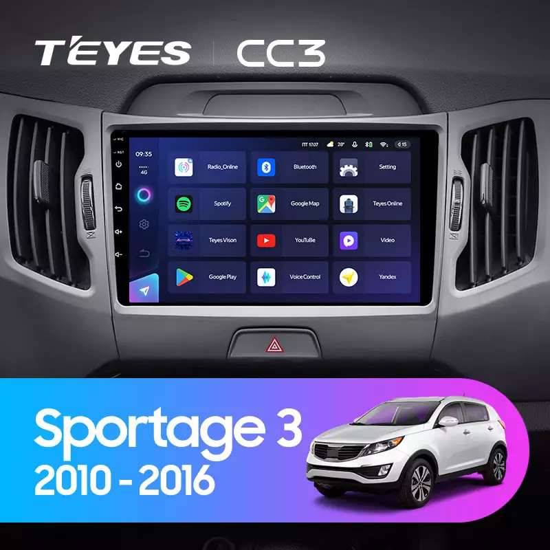 Автомагнитола штатная Teyes CC3 для Kia Sportage 3 SL 2010-2016 Android 6/128 Гб с круговым обзором 360° вариант A (1665596233) - фото 3