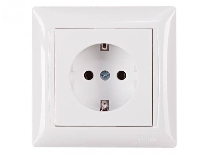 Розетка с заземлением Luxel Primera Белый (3004)