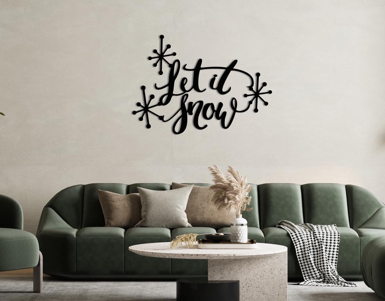 Декоративное панно на стену Upwood Decor Let It Snow 84х60 см Black (1576652734)