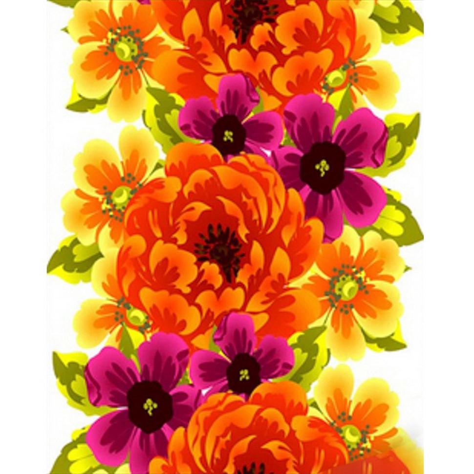 Алмазна мозаїка Strateg Квітковий орнамент SK86008 40х50 см (RLT55773)