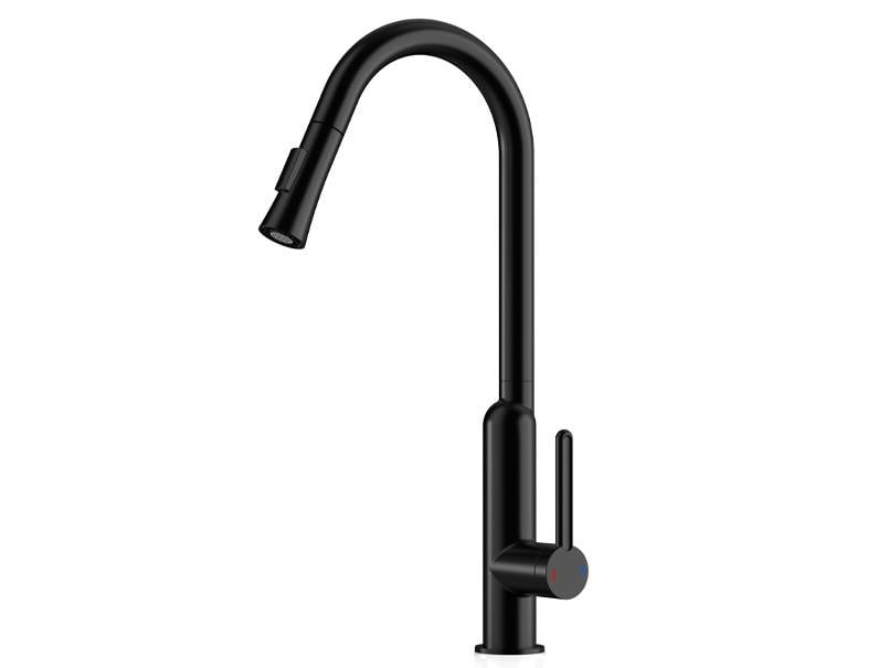 Смеситель для мойки вытяжная воронка AIM DG16057 Matte black