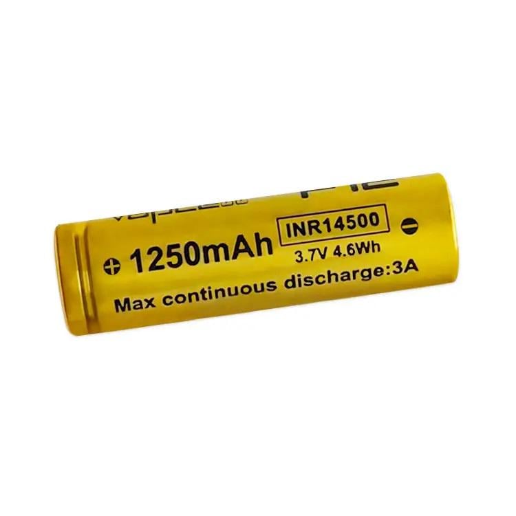 Акумулятор з контактом Vapcell 14500 3,7 V 1250 mAh 3 A Li-ion 14х50 мм (14500F12) - фото 1