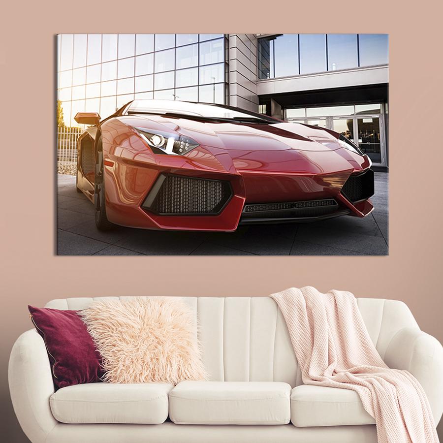 Настенный декор картина на холсте для интерьера Спортивный автомобиль 80x54 см (100-1)