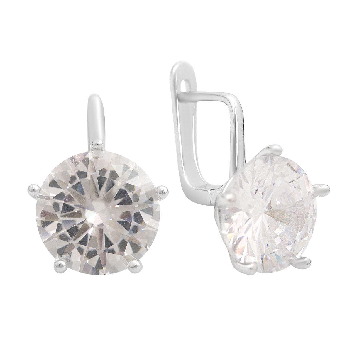 Серьги серебряные с фианитами (2152477)