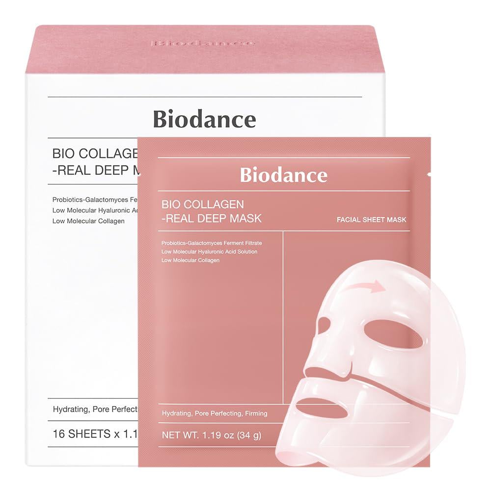 Набор масок для лица гидрогелевых Biodance Bio-Collagen Real Deep Mask с коллагеном и гиалуроновой кислотой 16 шт./34 г (8809937361060)