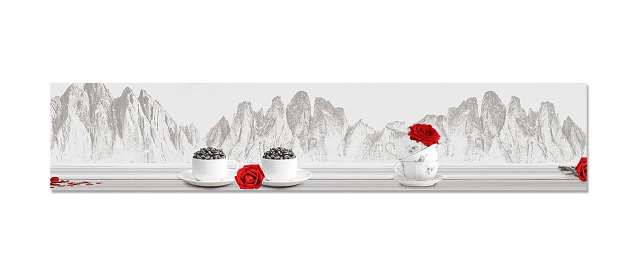 Наклейка виниловая на кухню Zatarga Кофе вид на горы 600х3000 мм (1274514129)