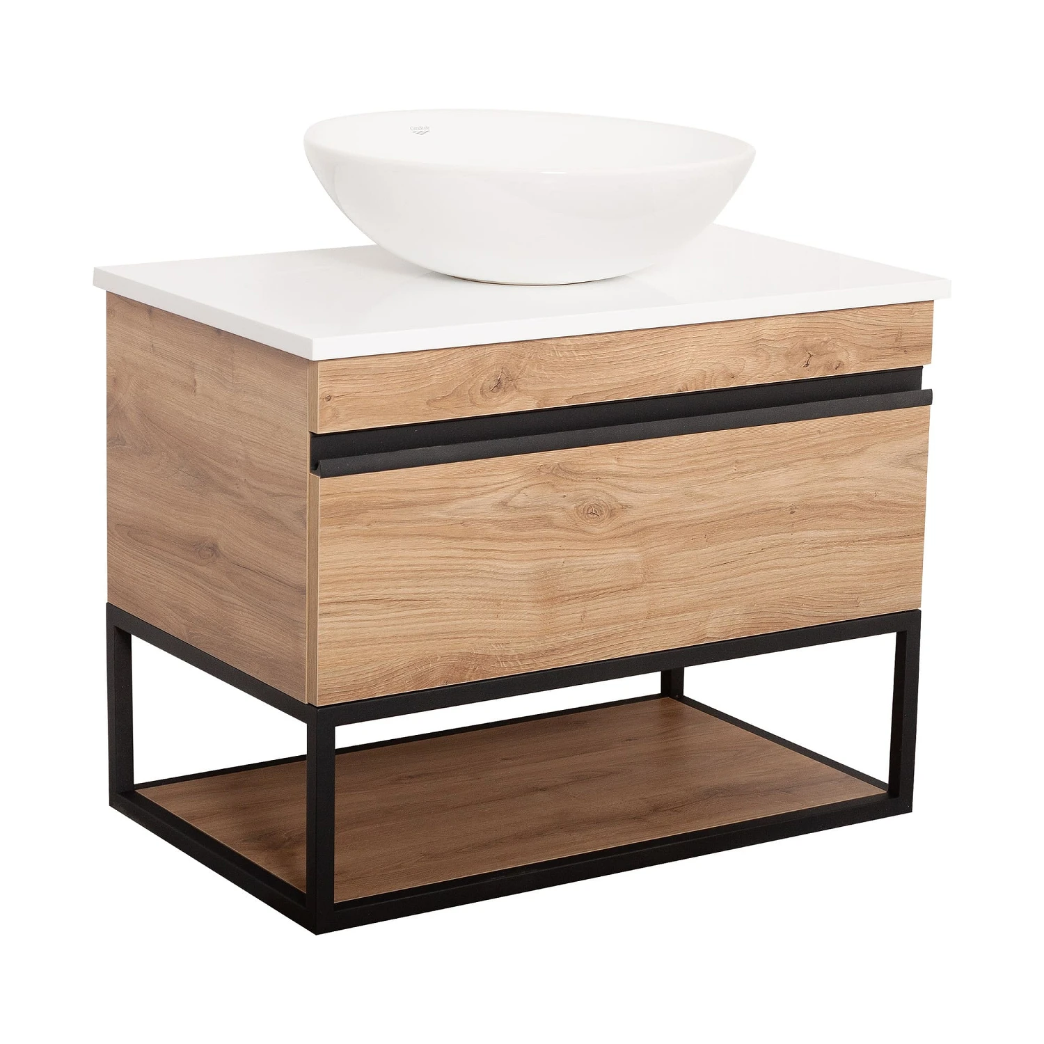 Тумба у ванну Aqua Rodos Лофт Айрон 850x450 підвісна без умивальника Дерево (АР000051873)