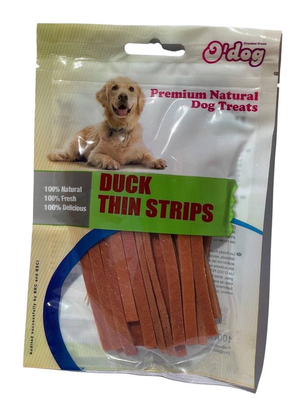 Ласощі для собак O’dog Duck Thin Strips Качині Тонкі смужки 100 г