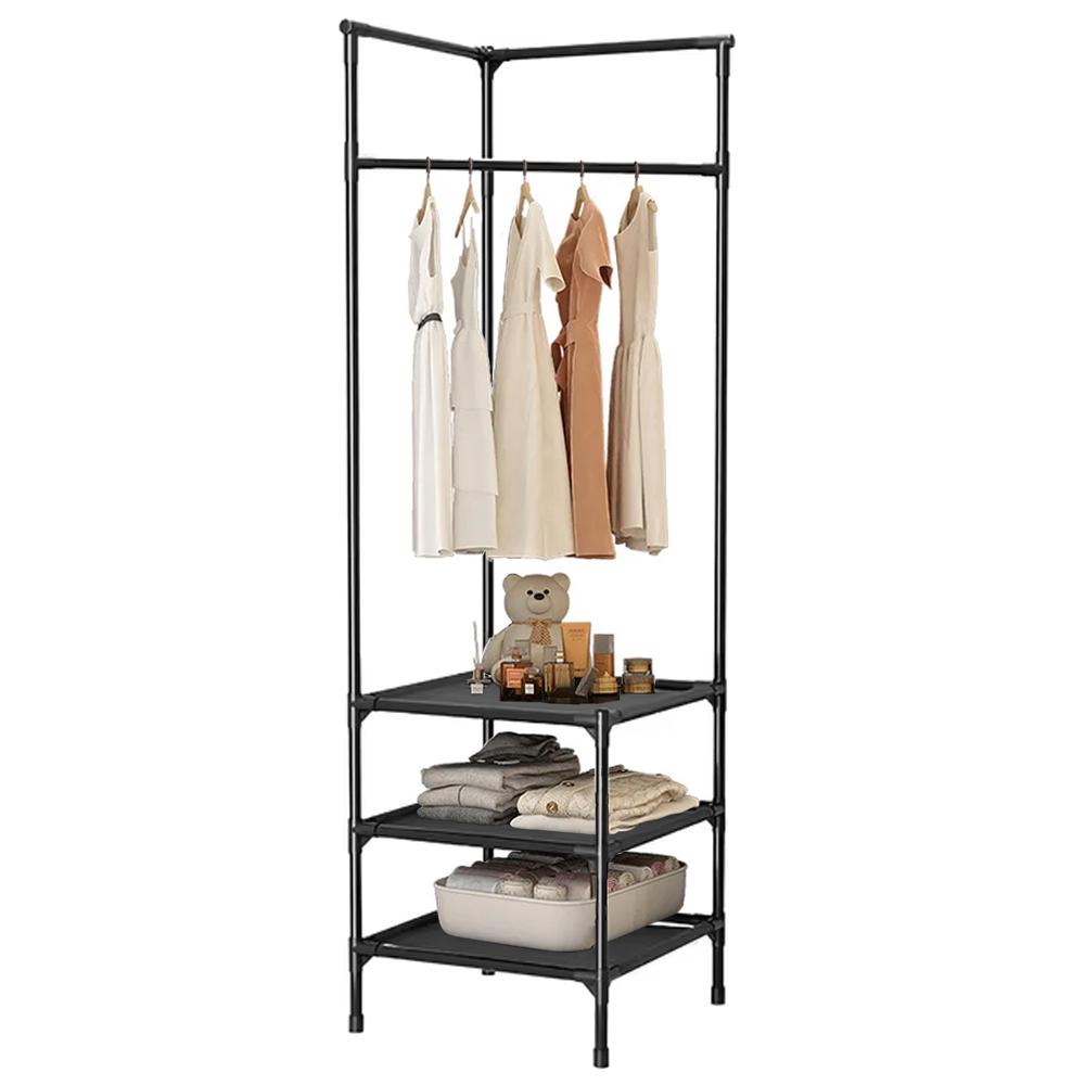 Устойчивая угловая для одежды и обуви Corner Clothes Rack CR-15 Черный (SS-26) - фото 2