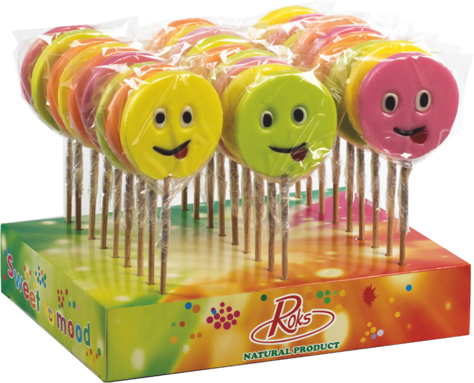 Леденцы Roks Смайлики дисплей 50 г 27 шт. 1,350 кг (35)