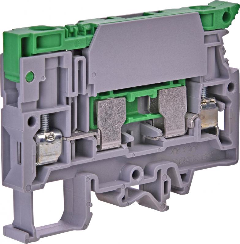 Клемма винтовая наборная ETI ЕSC-SFR.6 10А 6 мм2 х 79х10х59 мм под предохранитель 6x32 Серый (3903061)