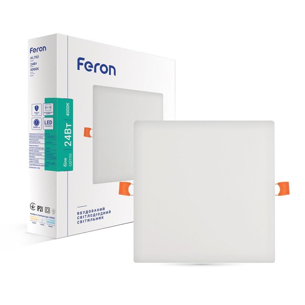Светильник Feron AL702 встраиваемый светодиодный 24 W Светильник Feron AL702 встраиваемый светодиодный 24 W