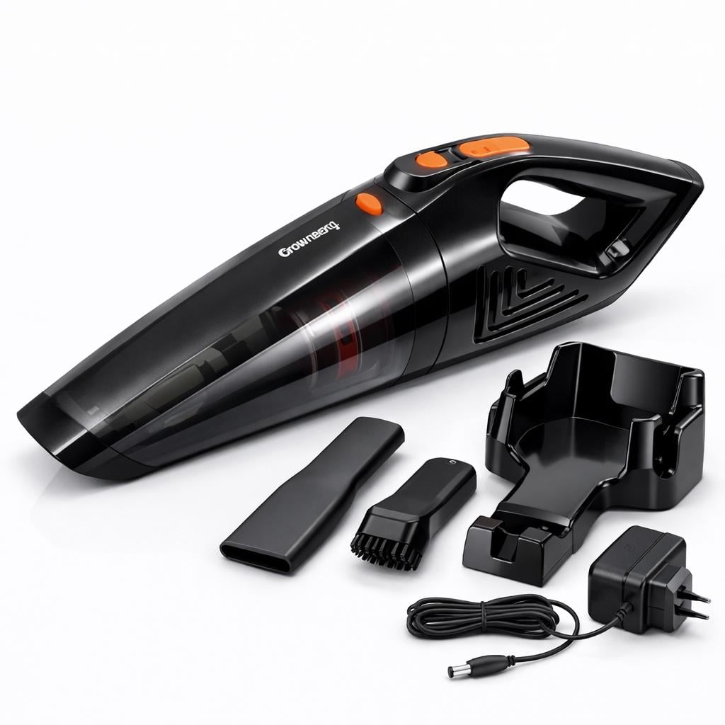 Пилосос автомобільний акумуляторний Crownberg CB-677 150 Вт 2000 мАч миючий фільтр LED підсвічування (13356425)