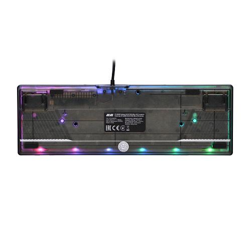 Клавиатура игровая 2E KG345TR Gaming RGB 68 key USB 2.0 Transparent ENG/RU/UA Black (12910048) - фото 3