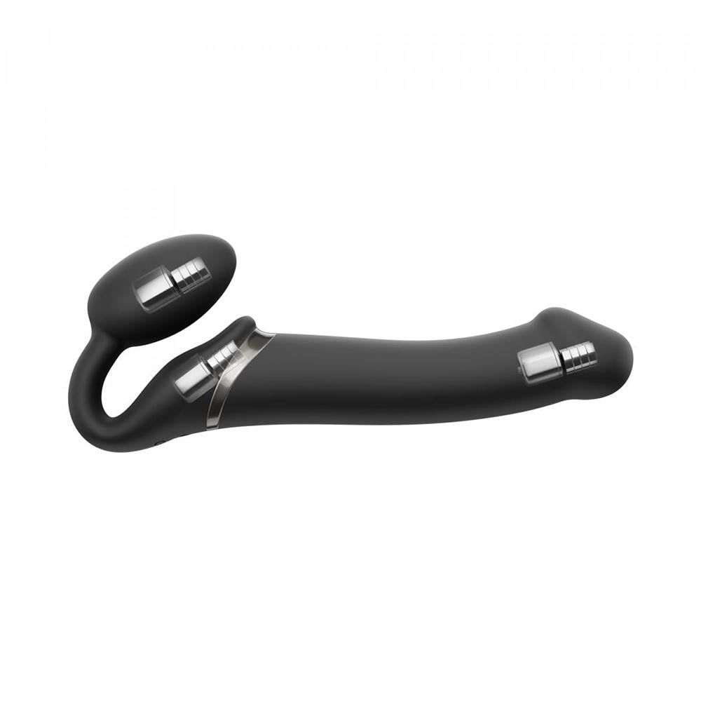 Страпон безременный с вибрацией Strap-On-Me Vibrating Bendable Strap-On L 21,3 см Черный (38202)