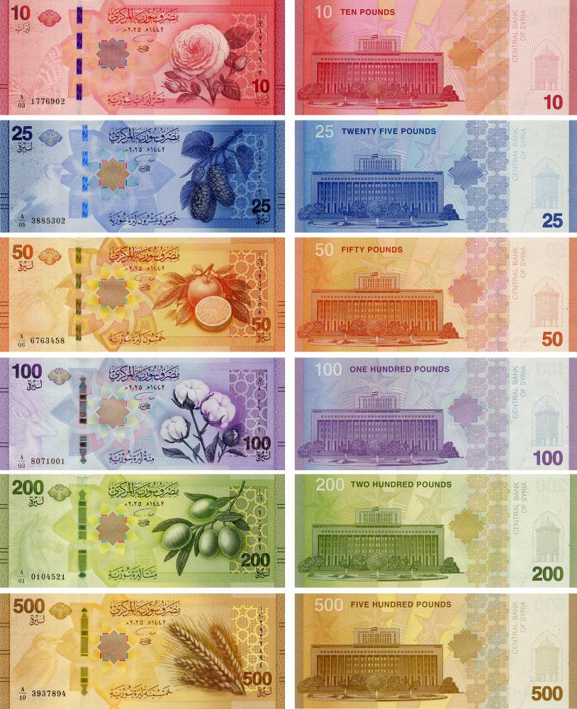 Коллекционная банкнота Сирия набор из 6 банкнот 2025 UNC 10/25/50/100/200/500 фунтов (Б24366)