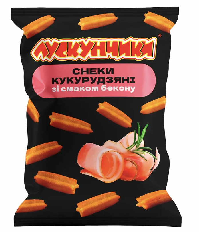 Снеки кукурудзяні Лускунчики зі смаком та ароматом бекону м/у 130 г