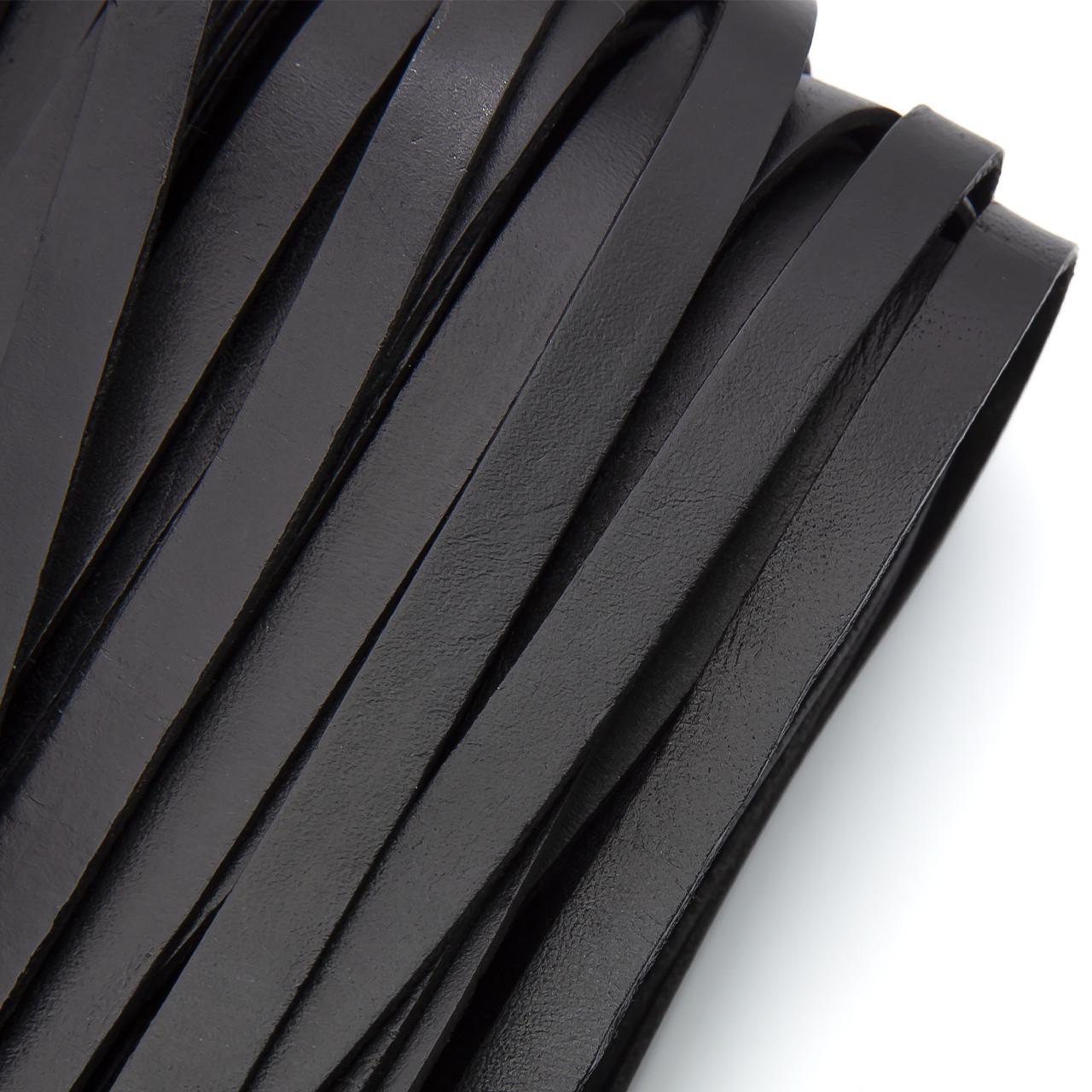 Шнур шкіряний плоский 10х2 мм 1 м Чорний (ШК1002у01)