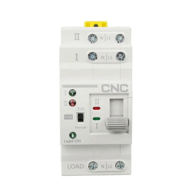 Перемикач вводу резерву автоматичний CNC I-II 2P 63A 230V АВР універсальний (2P-YCQR-63) Перемикач вводу резерву автоматичний CNC I-II 2P 63A 230V АВР універсальний (2P-YCQR-63)