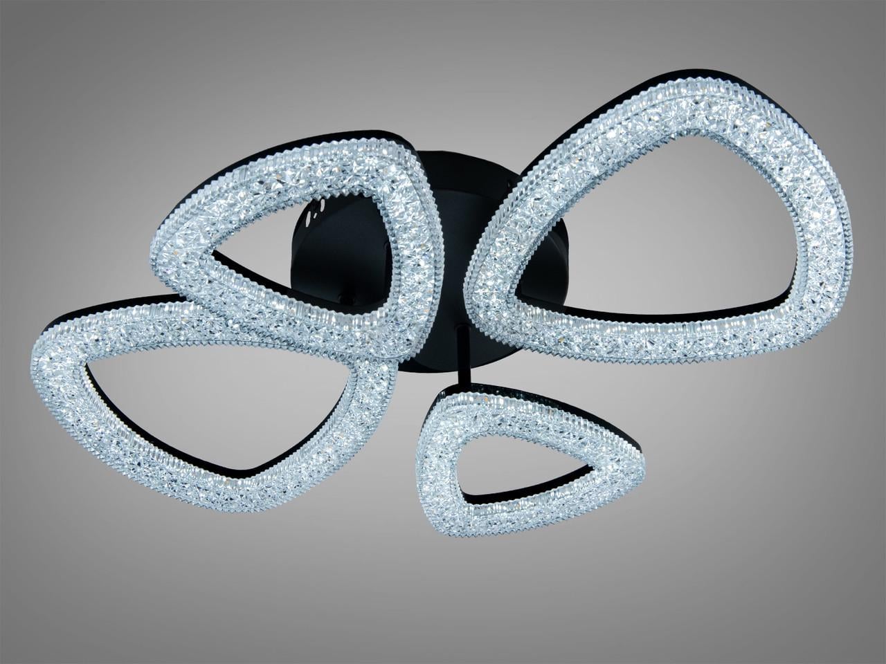 Люстра LED для гостиной Diasha 6633/2+2BK 53W с пультом Черный (3056264361)