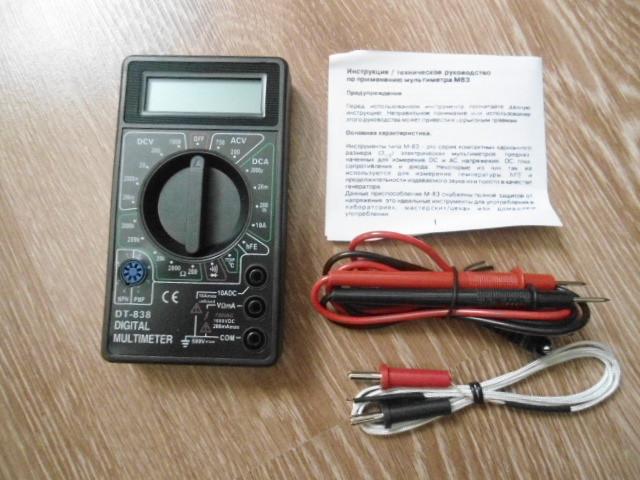 Мультиметр цифровий Digital DT- 838 з термопарою і кроною Чорний (343374368) - фото 4 Мультиметр цифровий Digital DT- 838 з термопарою і кроною Чорний (343374368) - фото 4