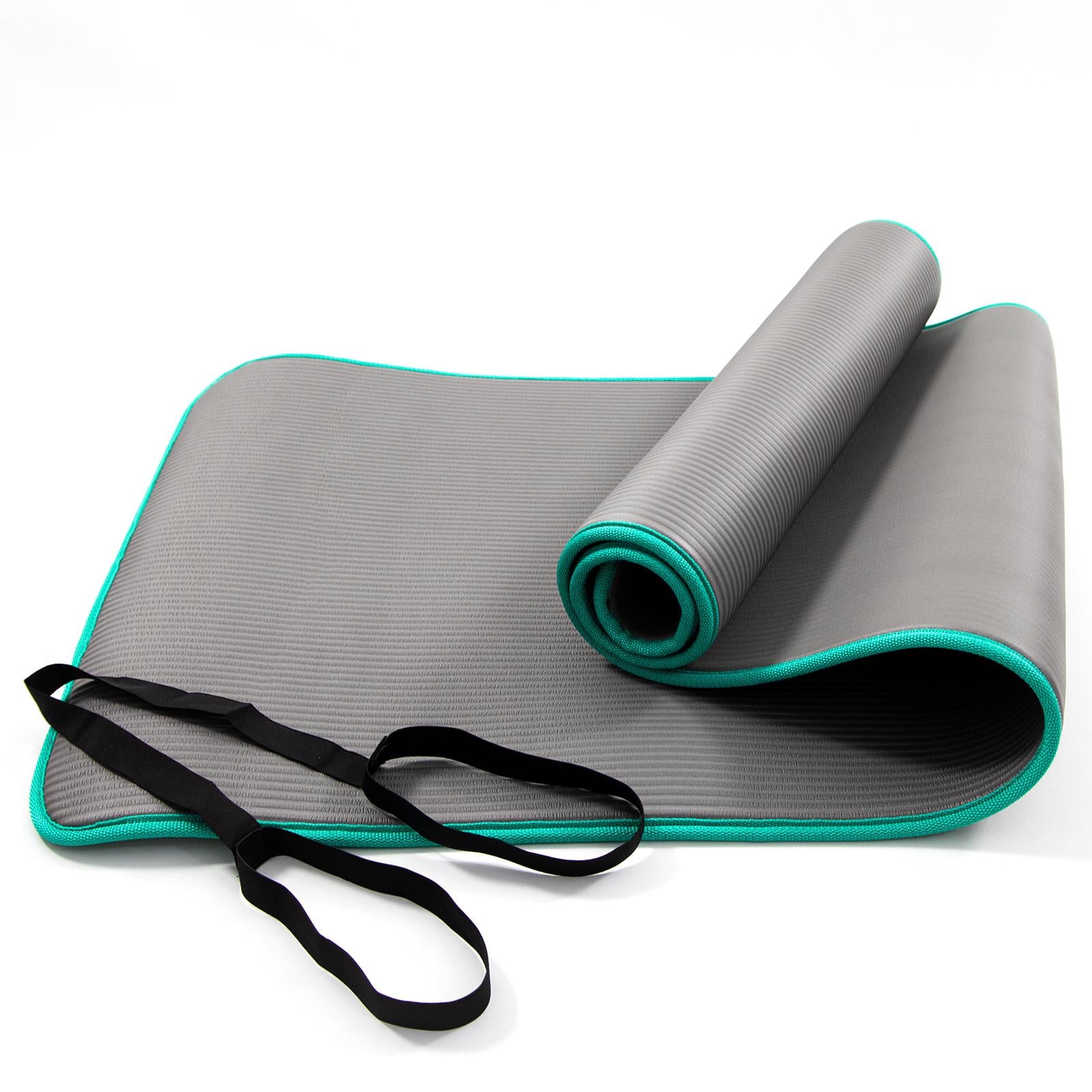Коврик для йоги и фитнеса NBR Osport Mat Pro Plus 1 см Серо-бирюзовый (OF-0276)
