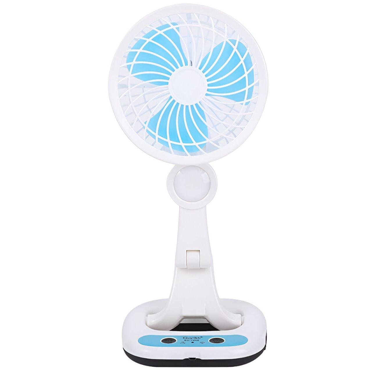 Вентилятор аккумуляторный складной 12441-1/МК с LED лампой Голубой (32122930)