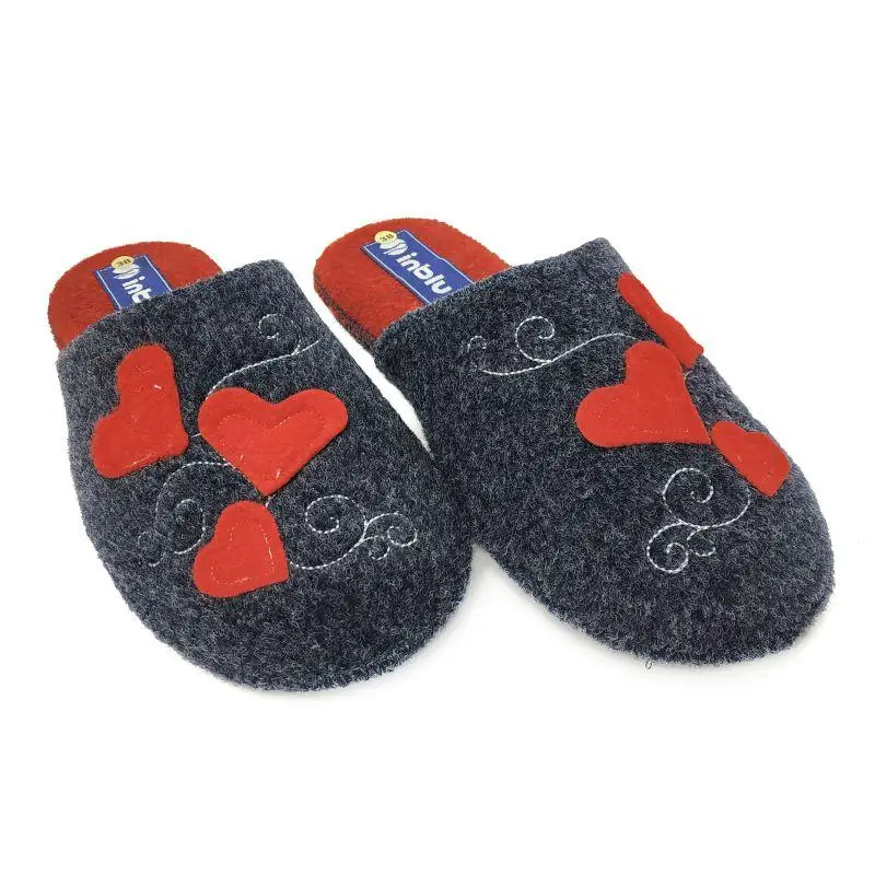 Капці домашні жіночі Inblu повстяні 24-24,5 см р. 38 Чорний  (EF-1F-38)