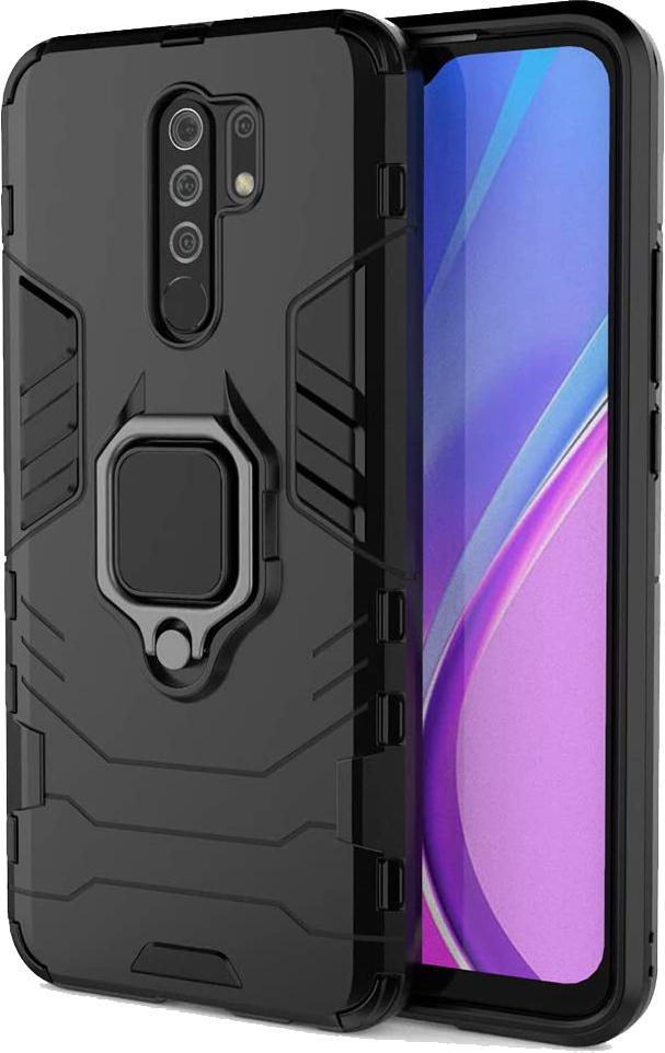 Противоударный чехол Xiaomi Redmi 9 (подставка кольцо) Black (16799-2B)