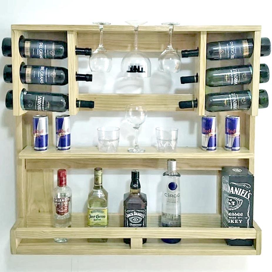 Полка для вина настенная из дерева Хамамацу Бланже (ПНК-004201)