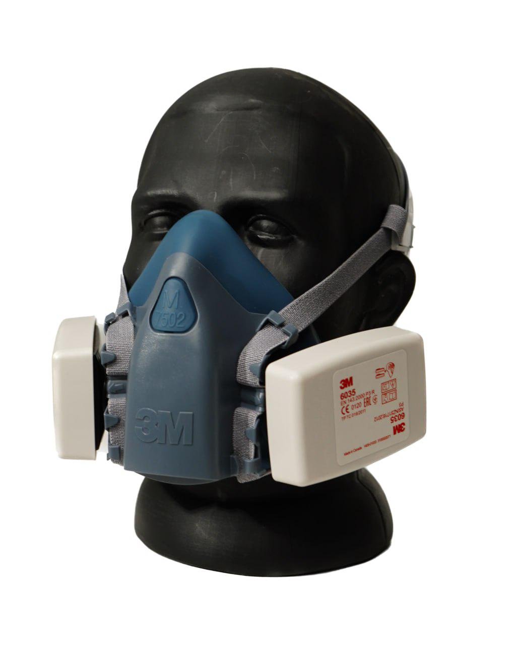 Респіратор напівмаска 3М 7500 у комплекті з фільтрами 3М 6035 захист найвищого класу від твердих та рідких аерозолів
