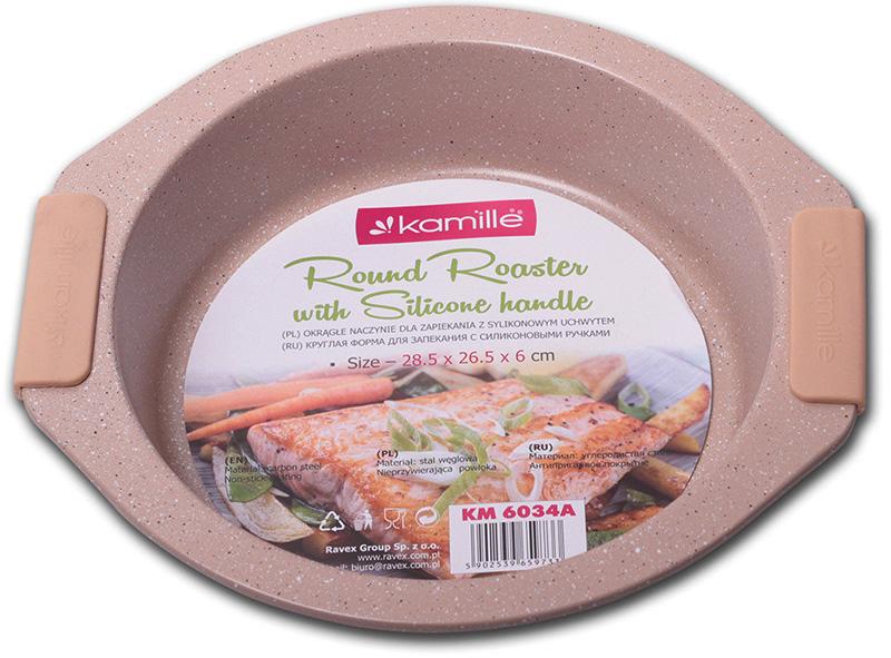 Форма для выпечки Kamille Marble с силиконовыми ручками 26,5 см