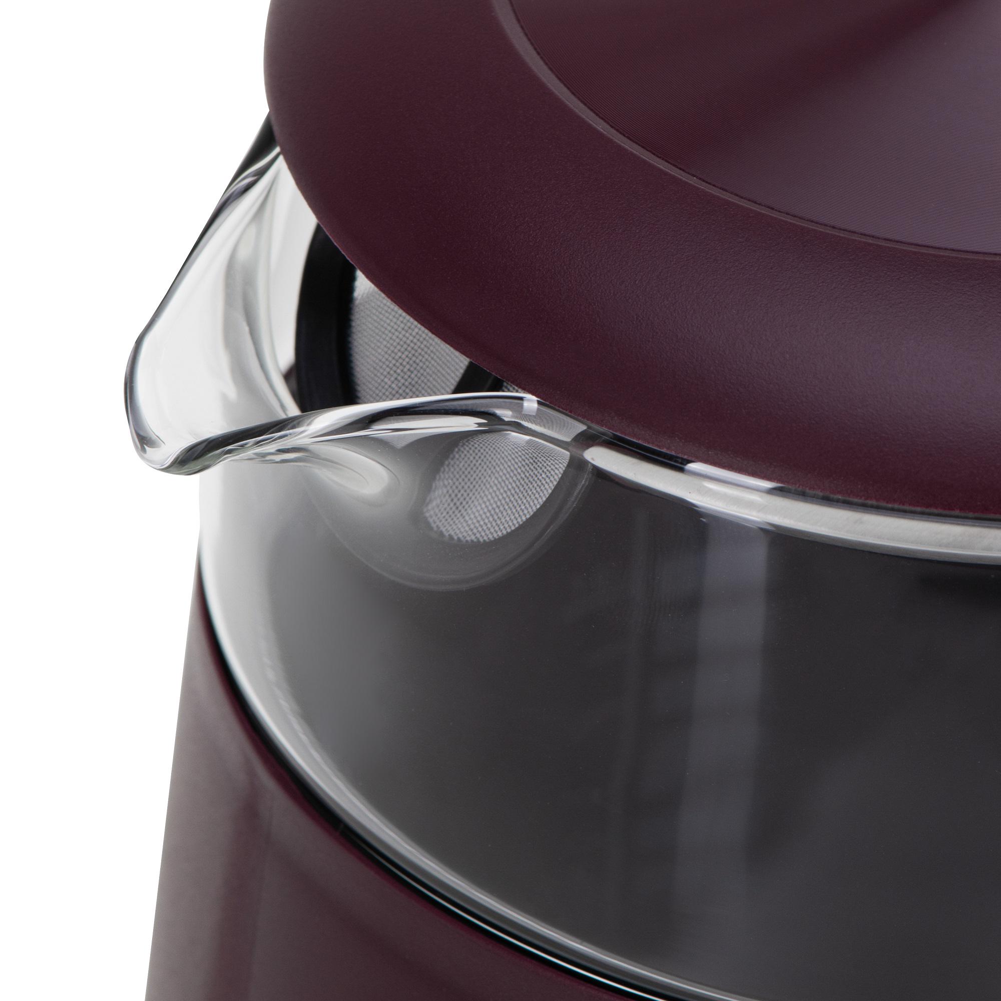 Електрочайник Adler AD 1305 пластик/скло дисплей/регулятор температури 1,7 л Burgundy (27222496) - фото 9