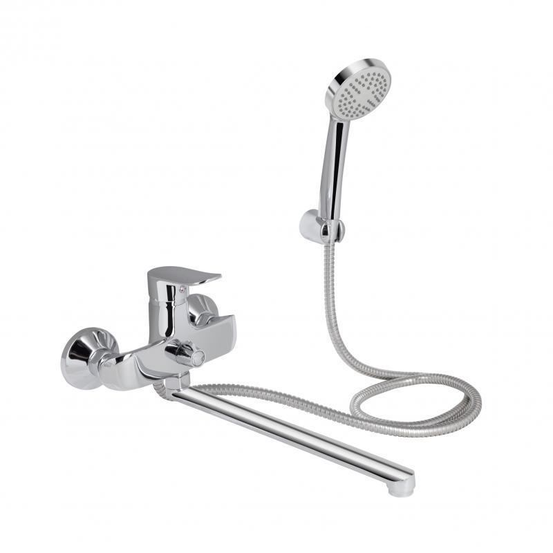 Змішувач для ванни Lidz Wieza 005 k35 LDWIE005CRM45411 з поворотним виливом та з душовим гарнітуром Chrome (SD00051535)