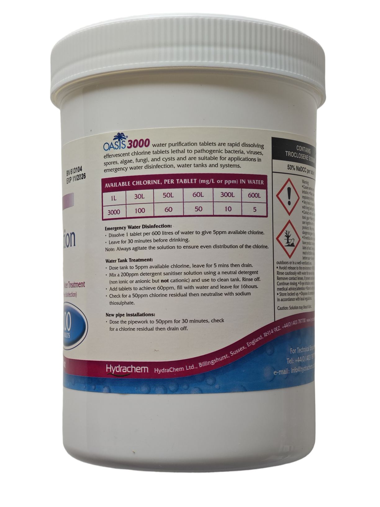 Таблетка для дезинфекции воды Oasis 3000 5,1 г NaDCC 1 таб. - фото 2 Таблетка для дезинфекции воды Oasis 3000 5,1 г NaDCC 1 таб. - фото 2